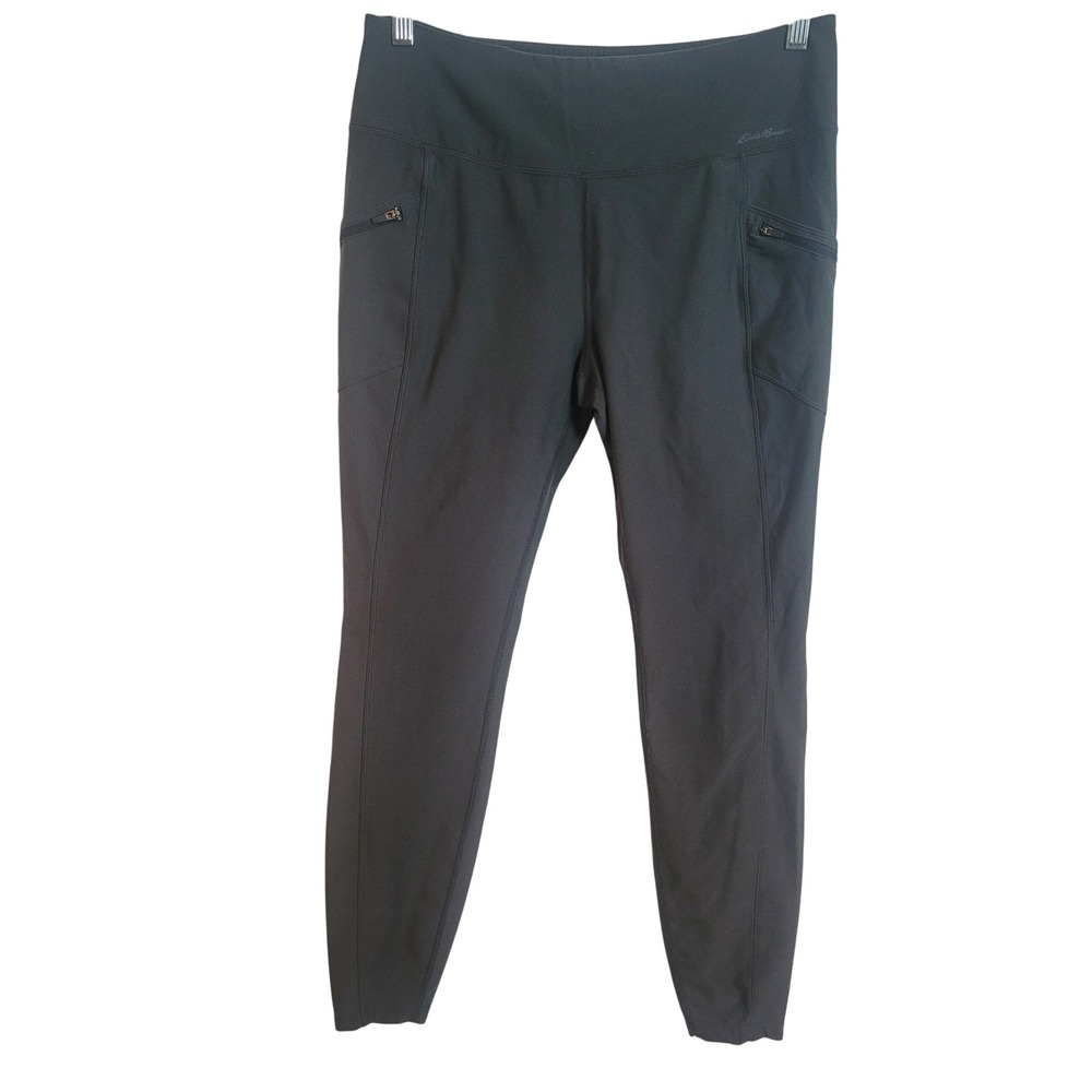 Eddie Bauer Leggings Womens Large Gray Zipper Pocket Hiking‎ Athletic Pants